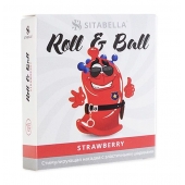 Стимулирующий презерватив-насадка Roll   Ball Strawberry - Sitabella - купить с доставкой в Пскове