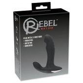 Черный вибромассажер простаты с функцией римминга Plug with Perineum Stimulator - 16,6 см. - Orion - в Пскове купить с доставкой