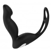 Черный вибромассажер простаты P-PLEASER W ERECTION ENHANCE - Dream Toys - в Пскове купить с доставкой