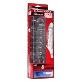 Прозразная закрытая насадка на пенис с поддержкой мошонки Clearly Ample Penis Enhancer - 22 см. - XR Brands - в Пскове купить с доставкой