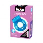 Голубое эрекционное виброкольцо Luxe VIBRO  Кошмар русалки  + презерватив - Luxe - в Пскове купить с доставкой