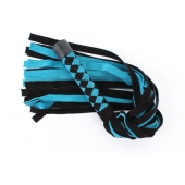 Черно-голубая замшевая плеть с ромбами на ручке - 58 см. - БДСМ Арсенал - купить с доставкой в Пскове