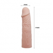 Закрытая телесная насадка-фаллос - 17 см. - Sex Expert - в Пскове купить с доставкой