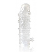Закрытая прозрачная рельефная насадка Crystal sleeve - 13 см. - Erowoman-Eroman - в Пскове купить с доставкой