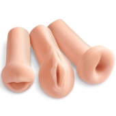 Комплект из 3 мастурбаторов All 3 Holes: вагина, анус, ротик - Pipedream - в Пскове купить с доставкой