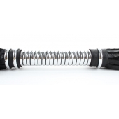 Черная плеть с серебристой ручкой - 44 см. - БДСМ Арсенал - купить с доставкой в Пскове