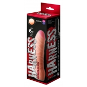 Телесная изогнутая насадка на Harness с коннектором BLACK LINE - 17 см. - LOVETOY (А-Полимер) - купить с доставкой в Пскове
