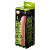 Телесная изогнутая насадка на Harness с коннектором GREEN LINE - 18 см. - LOVETOY (А-Полимер) - купить с доставкой в Пскове