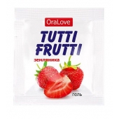 Пробник гель-смазки Tutti-frutti с земляничным вкусом - 4 гр. - Биоритм - купить с доставкой в Пскове