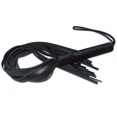 Чёрная кожаная плеть с жесткой ручкой - 63 см. - Sitabella - купить с доставкой в Пскове