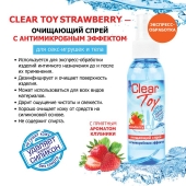 Очищающий спрей для игрушек CLEAR TOY Strawberry - 100 мл. - Биоритм - купить с доставкой в Пскове