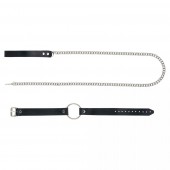 Черный поводок и чокер с кольцом Rada - Rebelts - купить с доставкой в Пскове