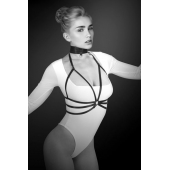 Черная упряжь на грудь Julia - Bijoux Pour Toi - купить с доставкой в Пскове