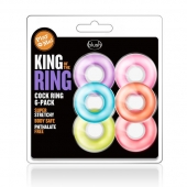 Набор из 6 эрекционных колец King of the Ring - Blush Novelties - в Пскове купить с доставкой