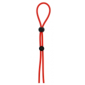 Красное лассо на пенис с двумя бусинами STRETCHY LASSO CAGE - Dream Toys - в Пскове купить с доставкой