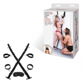 Чёрный набор для фиксации у двери - Lux Fetish - купить с доставкой в Пскове