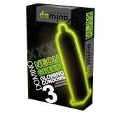 Презервативы DOMINO Neon Green со светящимся в темноте кончиком - 3 шт. - Domino - купить с доставкой в Пскове