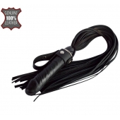 Черная плеть  Ковбой  с ручкой-фаллосом - 55 см. - Sitabella - купить с доставкой в Пскове