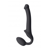 Черный безремневой страпон Silicone Bendable Strap-On S - Strap-on-me - купить с доставкой в Пскове