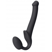 Черный безремневой страпон Silicone Bendable Strap-On S - Strap-on-me - купить с доставкой в Пскове
