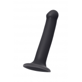 Черный фаллос на присоске Silicone Bendable Dildo M - 18 см. - Strap-on-me - купить с доставкой в Пскове