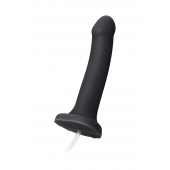 Черный фаллос с имитацией эякуляции Silicon Cum Dildo L - 19,6 см. - Strap-on-me - купить с доставкой в Пскове