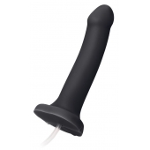 Черный фаллос с имитацией эякуляции Silicon Cum Dildo L - 19,6 см. - Strap-on-me - купить с доставкой в Пскове
