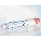 Стеклянный двусторонний фаллоимитатор с шишечками - 19 см. - Sexus