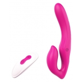 Ярко-розовый безремневой страпон REMOTE DOUBLE DIPPER - 22 см. - Dream Toys - купить с доставкой в Пскове