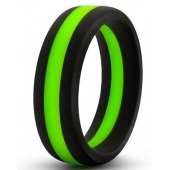 Черно-зеленое эрекционное кольцо Silicone Go Pro Cock Ring - Blush Novelties - в Пскове купить с доставкой