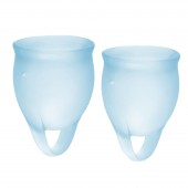 Набор голубых менструальных чаш Feel confident Menstrual Cup - Satisfyer - купить с доставкой в Пскове