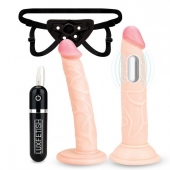 Регулируемые трусики с 2 насадками - 16 и 15 см. - Lux Fetish - купить с доставкой в Пскове