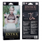 Черные мягкие наручники Entice French Cuffs с цепью - California Exotic Novelties - купить с доставкой в Пскове