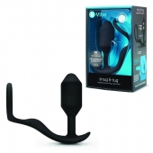 Черное эрекционное кольцо с анальным плагом Snug   Tug - b-Vibe - в Пскове купить с доставкой
