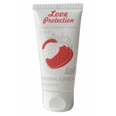 Лубрикант на водной основе с ароматом малины Love Protection Strawberry - 50 мл. - Lola Games - купить с доставкой в Пскове