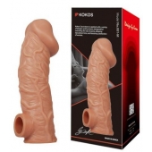 Телесная насадка на фаллос с фиксацией мошонки EXTREME SLEEVE - 15,6 см. - KOKOS - в Пскове купить с доставкой