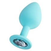 Мятная анальная втулка Brilliant с прозрачным кристаллом - 8 см. - ToyFa - купить с доставкой в Пскове