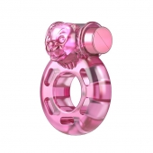 Розовое эрекционное кольцо с вибрацией Pink Bear - Baile - в Пскове купить с доставкой
