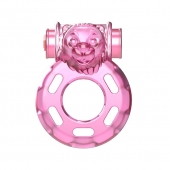 Розовое эрекционное кольцо с вибрацией Pink Bear - Baile - в Пскове купить с доставкой