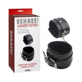 Черные оковы на ноги Obey Me Leather Ankle Cuffs - Chisa - купить с доставкой в Пскове