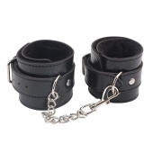 Черные оковы на ноги Obey Me Leather Ankle Cuffs - Chisa - купить с доставкой в Пскове