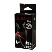Черные зажимы на соски на цепочке BLAZE DELUXE NIPPLE CLAMPS - Dream Toys - купить с доставкой в Пскове