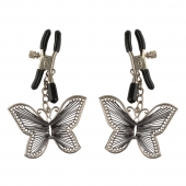 Зажимы на соски с бабочками Butterfly Nipple Clamps - Pipedream - купить с доставкой в Пскове