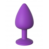 Фиолетовая анальная пробка со стразом Her Little Gem Large Plug - 9,5 см. - Pipedream - купить с доставкой в Пскове