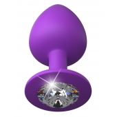 Фиолетовая анальная пробка со стразом Her Little Gem Large Plug - 9,5 см. - Pipedream - купить с доставкой в Пскове