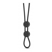 Черное двойное эрекционное лассо Silicone Double Loop Cock Ring - Blush Novelties - в Пскове купить с доставкой