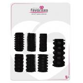 Набор из 7 черных насадок PENIS SLEEVES SET - Dream Toys - в Пскове купить с доставкой