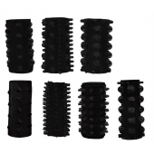 Набор из 7 черных насадок PENIS SLEEVES SET - Dream Toys - в Пскове купить с доставкой