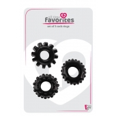 Набор из 3 черных эрекционных колец SET OF 3 COCKRINGS - Dream Toys - в Пскове купить с доставкой