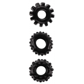 Набор из 3 черных эрекционных колец SET OF 3 COCKRINGS - Dream Toys - в Пскове купить с доставкой